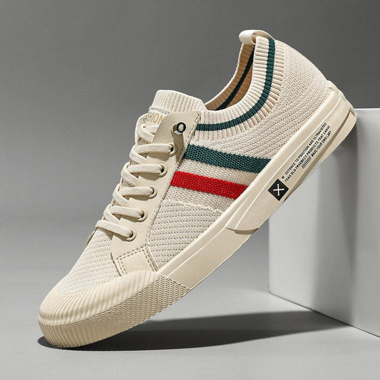 Men's Knit Sneakers Lightweight Breathable Mesh Lace-Up - Sandstone