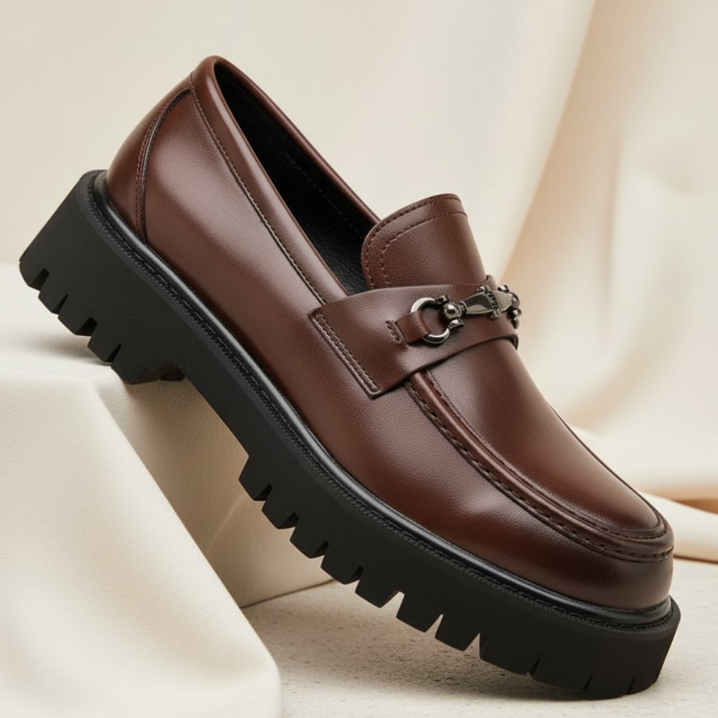 Mocasines de Cuero para Hombre con Plataforma | Estilo Negocios y Casual