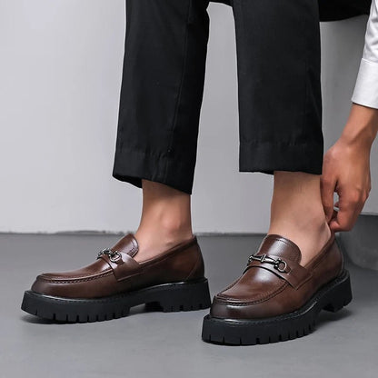 Mocasines de Cuero para Hombre con Plataforma | Estilo Negocios y Casual