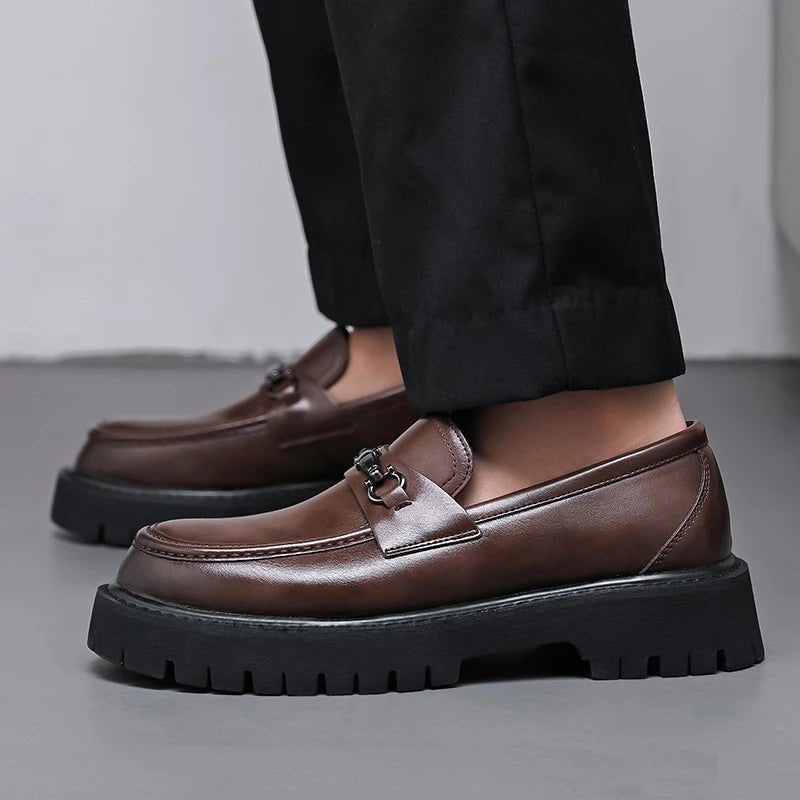 Mocasines de Cuero para Hombre con Plataforma | Estilo Negocios y Casual