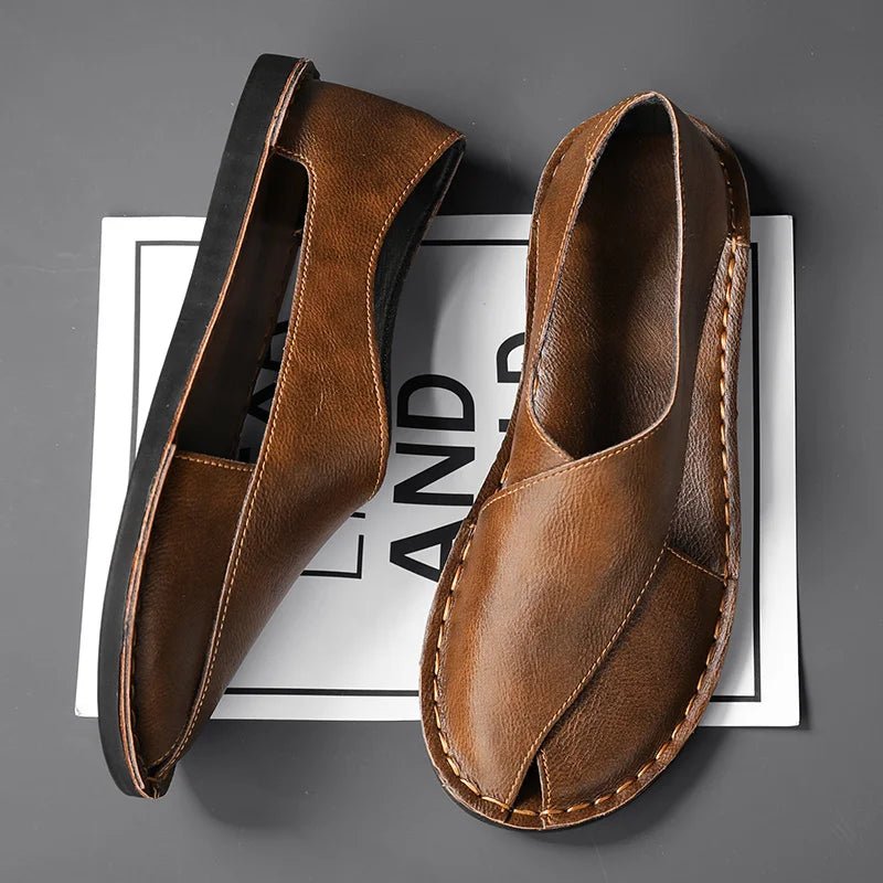 Sandalias Slide de Cuero Italiano con Pisada de Goma | Para Hombre