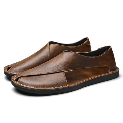 Sandalias Slide de Cuero Italiano con Pisada de Goma | Para Hombre