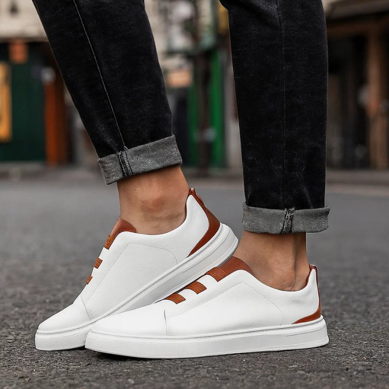Zapatillas Sin Cordones de Cuero con Correa Elástica | Estilo Comfort
