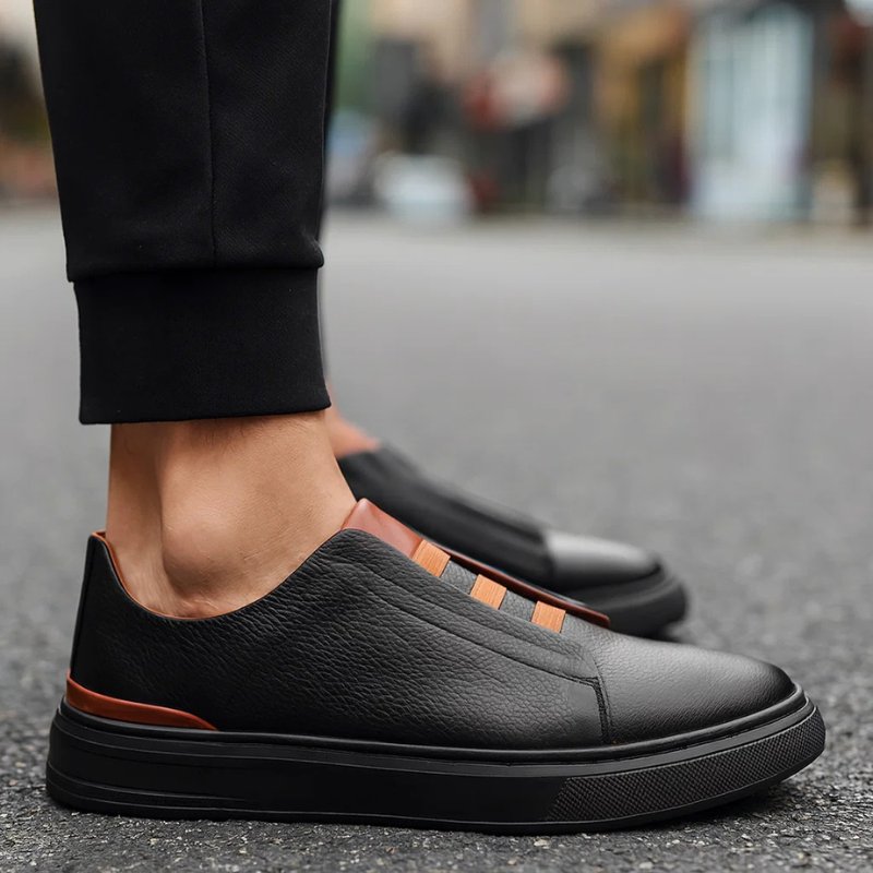 Zapatillas Sin Cordones de Cuero con Correa Elástica | Estilo Comfort