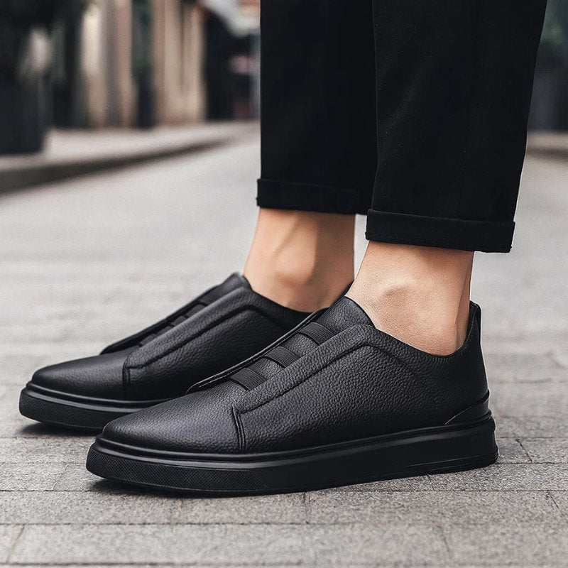 Zapatillas Sin Cordones de Cuero con Correa Elástica | Estilo Comfort