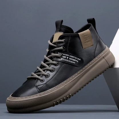 Zapatillas Altas de Cuero para Hombre con Cordones | Estilo Clásico