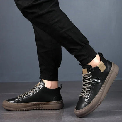 Zapatillas Altas de Cuero para Hombre con Cordones | Estilo Clásico