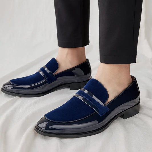 Mocasines Penny de Cuero Italiano con Detalle de Ante | Para Hombre