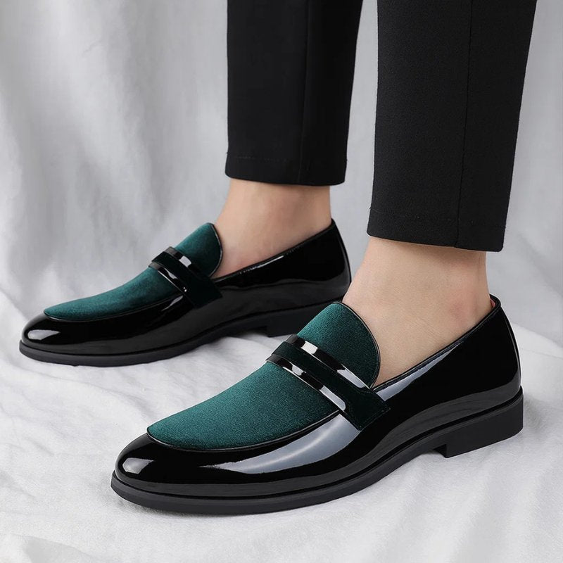 Mocasines Penny de Cuero Italiano con Detalle de Ante | Para Hombre