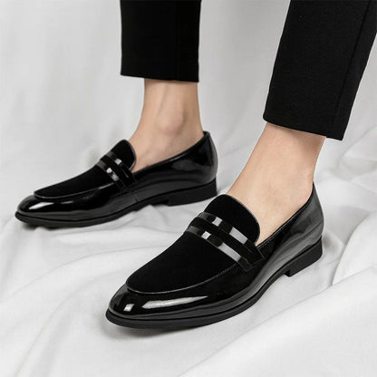 Mocasines Penny de Cuero Italiano con Detalle de Ante | Para Hombre