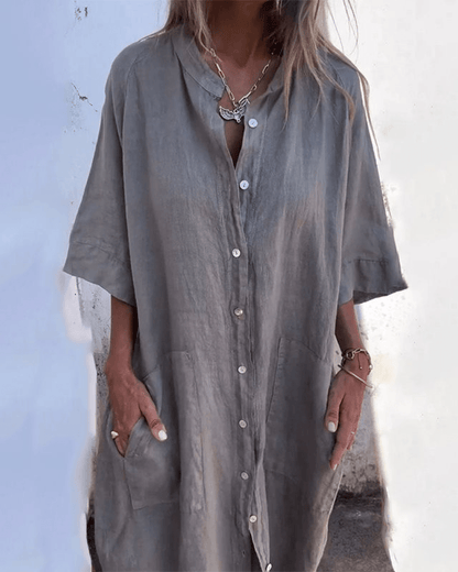 Mila™ | Ibiza Style Casual Enkelhoogte Overhemdjurk - Lune Amsterdam