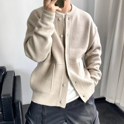 Mitchel | Cazadora de Punto de Lujo con Cuello Redondo para Hombre