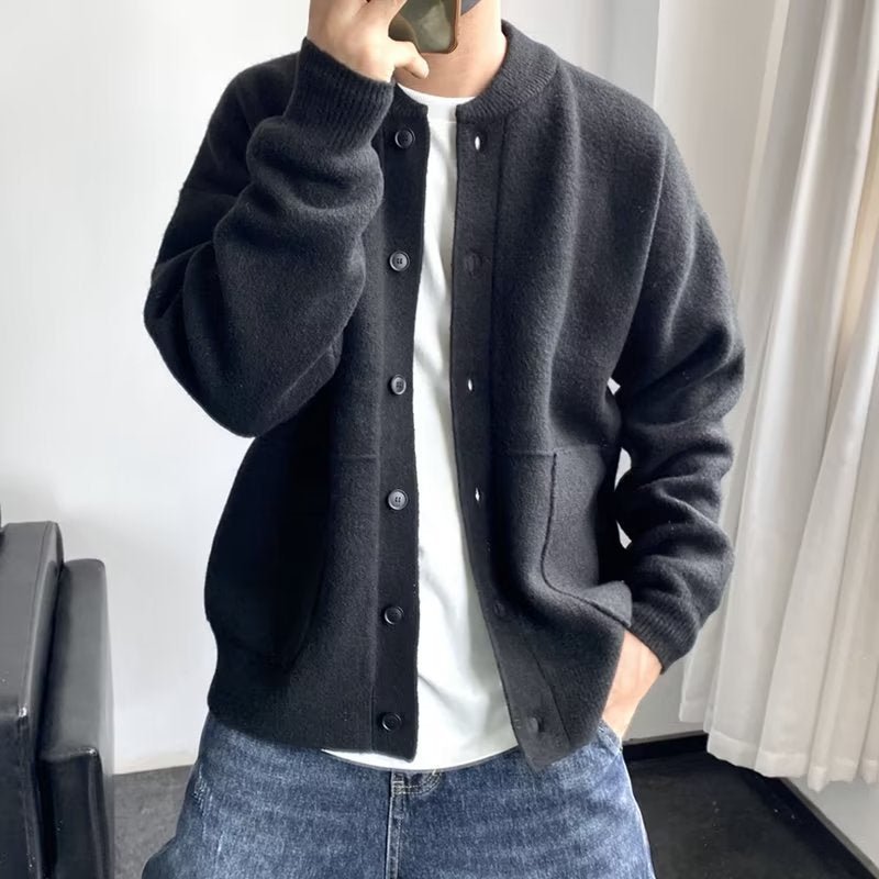 Mitchel | Cazadora de Punto de Lujo con Cuello Redondo para Hombre