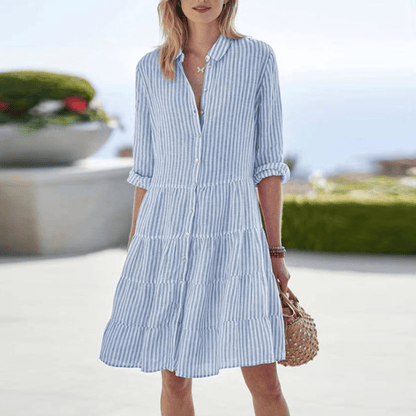 Vestido ligero a rayas para mujer, moderno y versátil