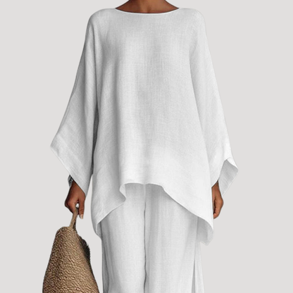 Conjunto relajado de pernera ancha para mujer - Verano