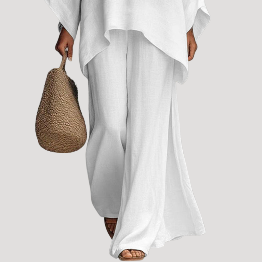 Conjunto relajado de pernera ancha para mujer - Verano