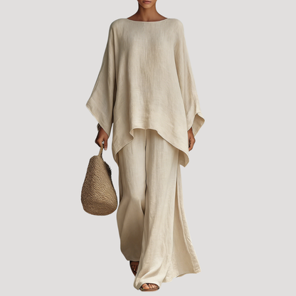 Conjunto relajado de pernera ancha para mujer - Verano