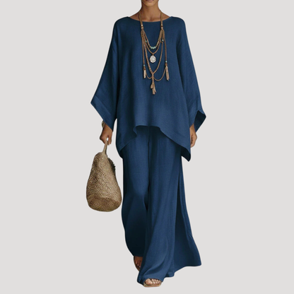 Conjunto relajado de pernera ancha para mujer - Verano