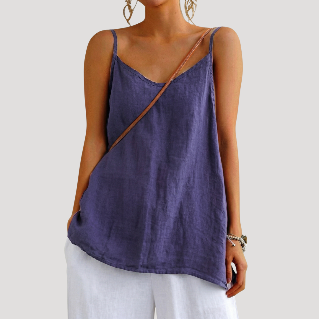 Ophelia | Women's V-Neck Sleeveless Camisole - Purple - Image 5