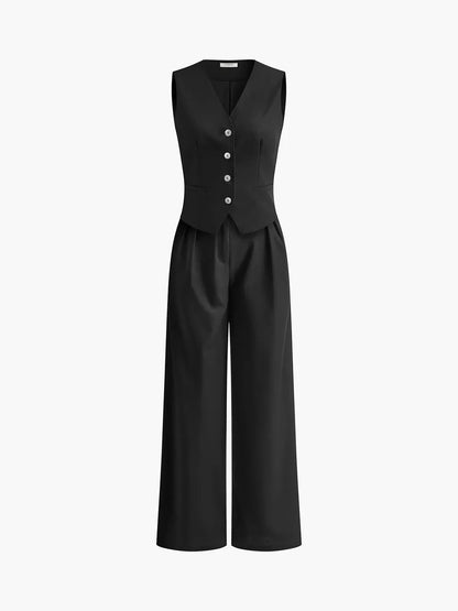 Ottoline | Conjunto de Gilet con Pantalones Anchos para Mujer de Verano Bohemio