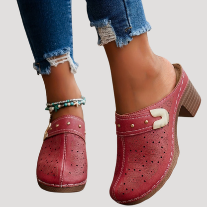 Zuecos con tacón para mujer - Elegancia sofisticada con comodidad para verano