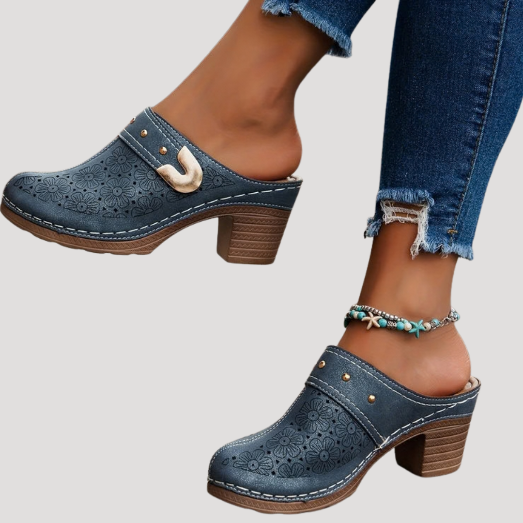 Zuecos con tacón para mujer - Elegancia sofisticada con comodidad para verano