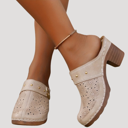 Zuecos con tacón para mujer - Elegancia sofisticada con comodidad para verano