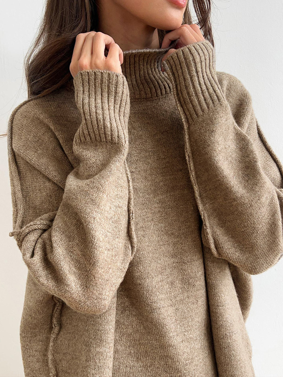 Rowan | Conjunto de Punto con Cuello Alto y Pantalones Anchos para Mujer