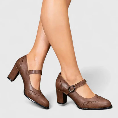 Scarlet | Women's Block Heel Mary Jane Shoes - Black - Image 10