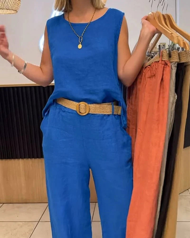 Conjunto bohemio de dos piezas para mujer, ligero y versátil para verano