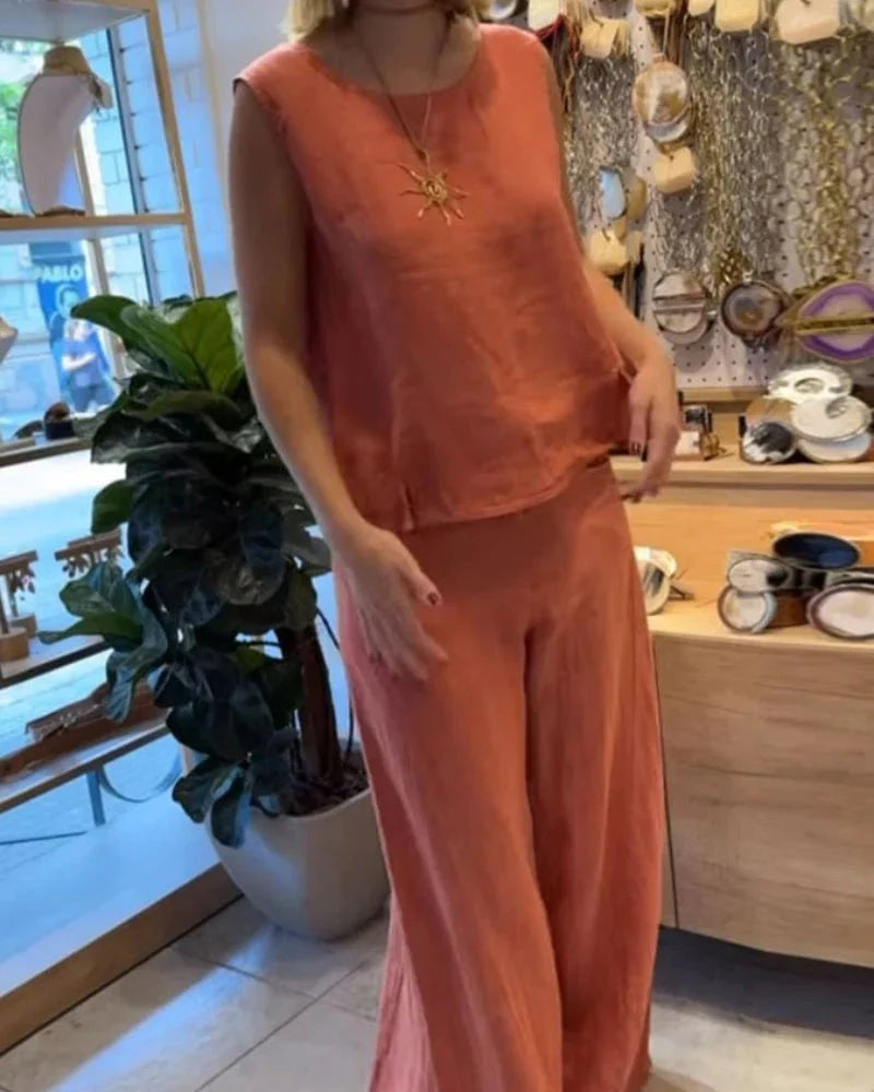 Conjunto bohemio de dos piezas para mujer, ligero y versátil para verano
