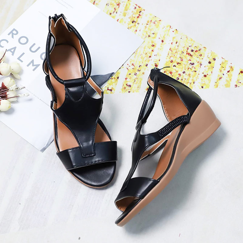 Nina | Sandalias ortopédicas de piel con tacón