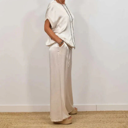 Traje elegante de dos piezas con blazer y pantalón para mujer, sofisticado para oficina o evento