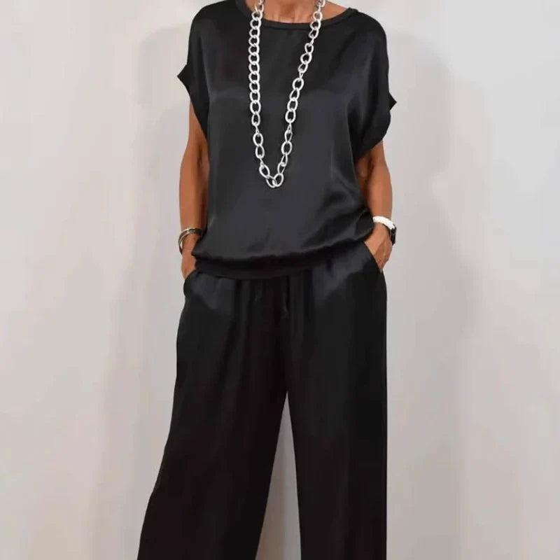 Traje elegante de dos piezas con blazer y pantalón para mujer, sofisticado para oficina o evento