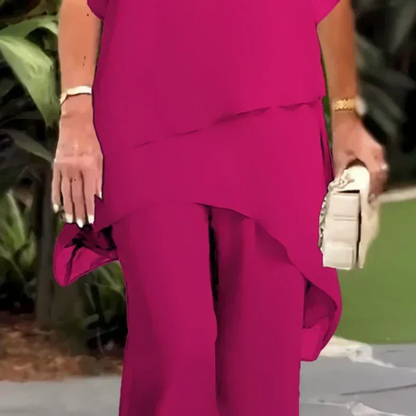 Nora | Conjunto con Pantalones Palazzo Drapeados para Mujer de Verano