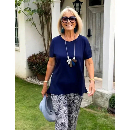 Conjunto de dos piezas estampado para mujer - fresco y elegante
