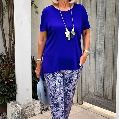 Conjunto de dos piezas estampado para mujer - fresco y elegante