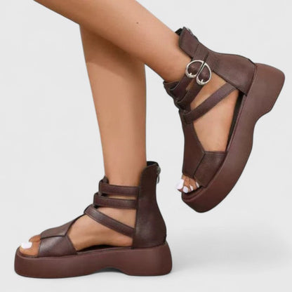 Tacones ortopédicos elegantes con correa en el empeine, punta cerrada y plantilla ergonómica para mujer, cómodos para oficina o evento