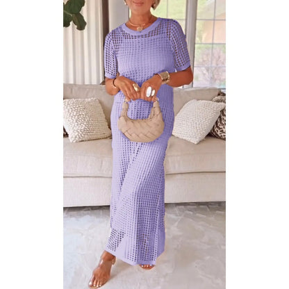 Vestido maxi elegante con diseño cut-out para mujer, fluido, chic y perfecto para destacar