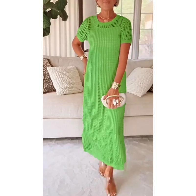 Vestido maxi elegante con diseño cut-out para mujer, fluido, chic y perfecto para destacar