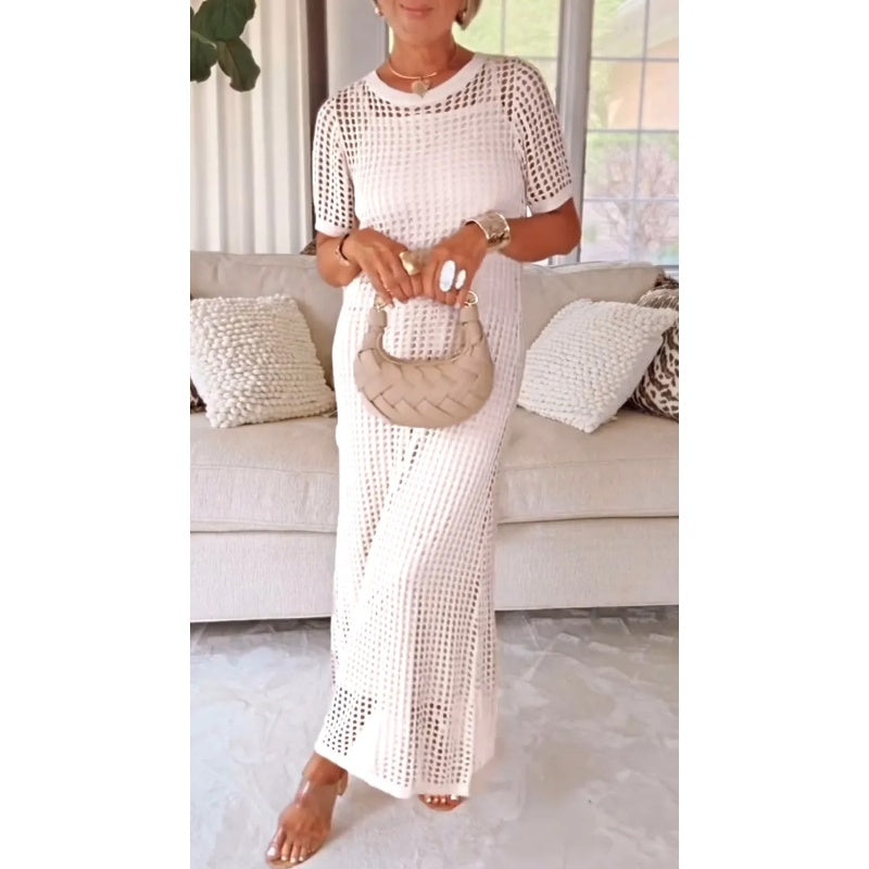Vestido maxi elegante con diseño cut-out para mujer, fluido, chic y perfecto para destacar