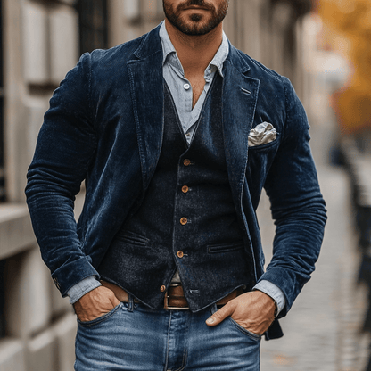 Cristian | Conjunto de Blazer y Chaleco Entallado para Hombre