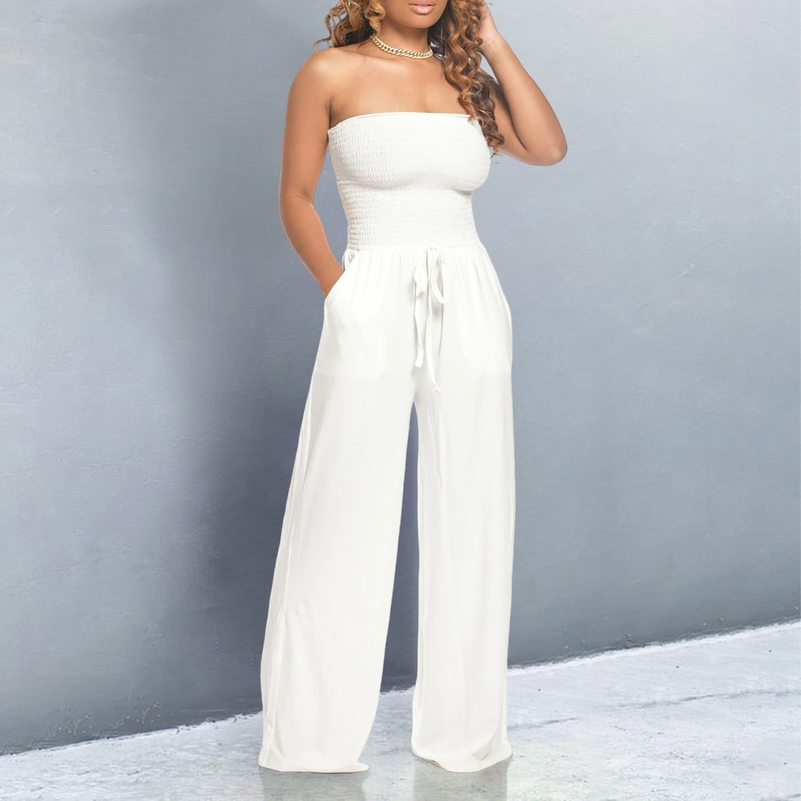 Trendy Off - Shoulder Jumpsuit - bellanza