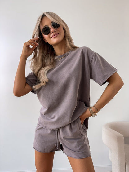 Conjunto de Dos Piezas con Top Oversized y Bermudas | Estilo Descanso