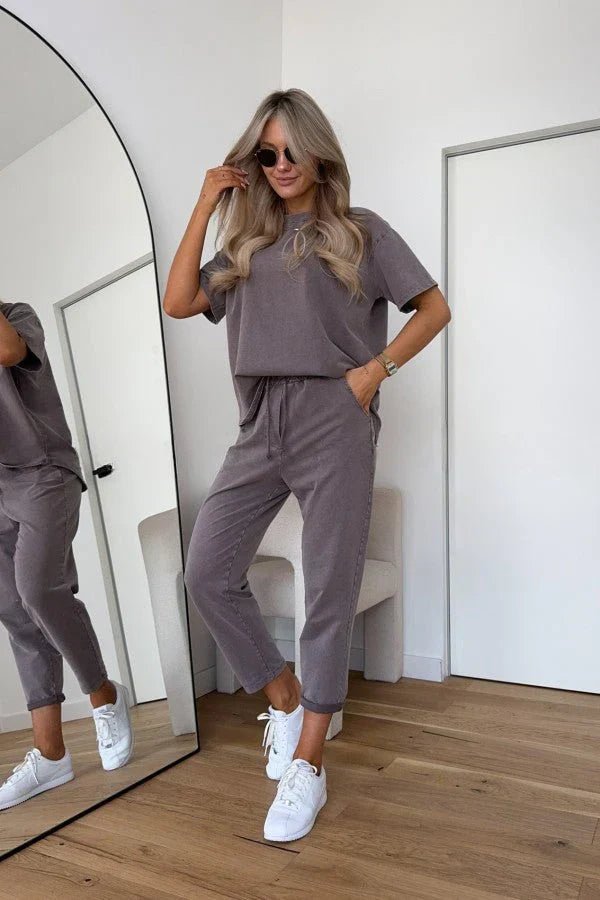 Conjunto de Dos Piezas con Top Oversized y Bermudas | Estilo Descanso
