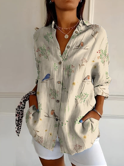 Blusa femenina con estampado delicado - sofisticada y con carácter