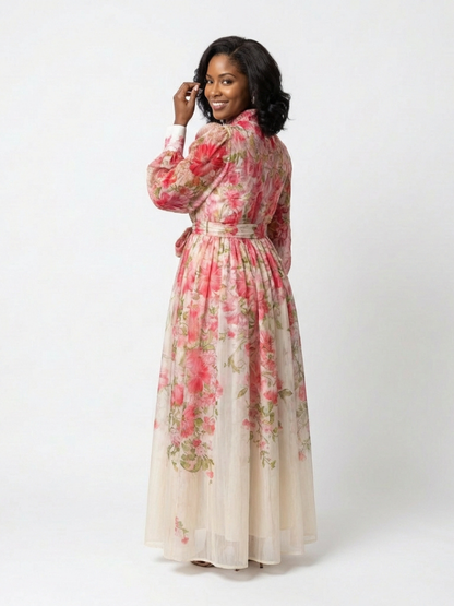 Vestido floral en Amarillo y Rojo - fresco y elegante