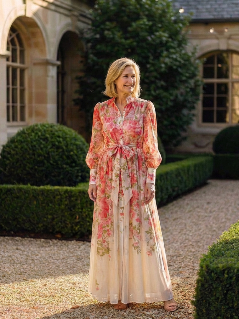 Vestido floral en Amarillo y Rojo - fresco y elegante