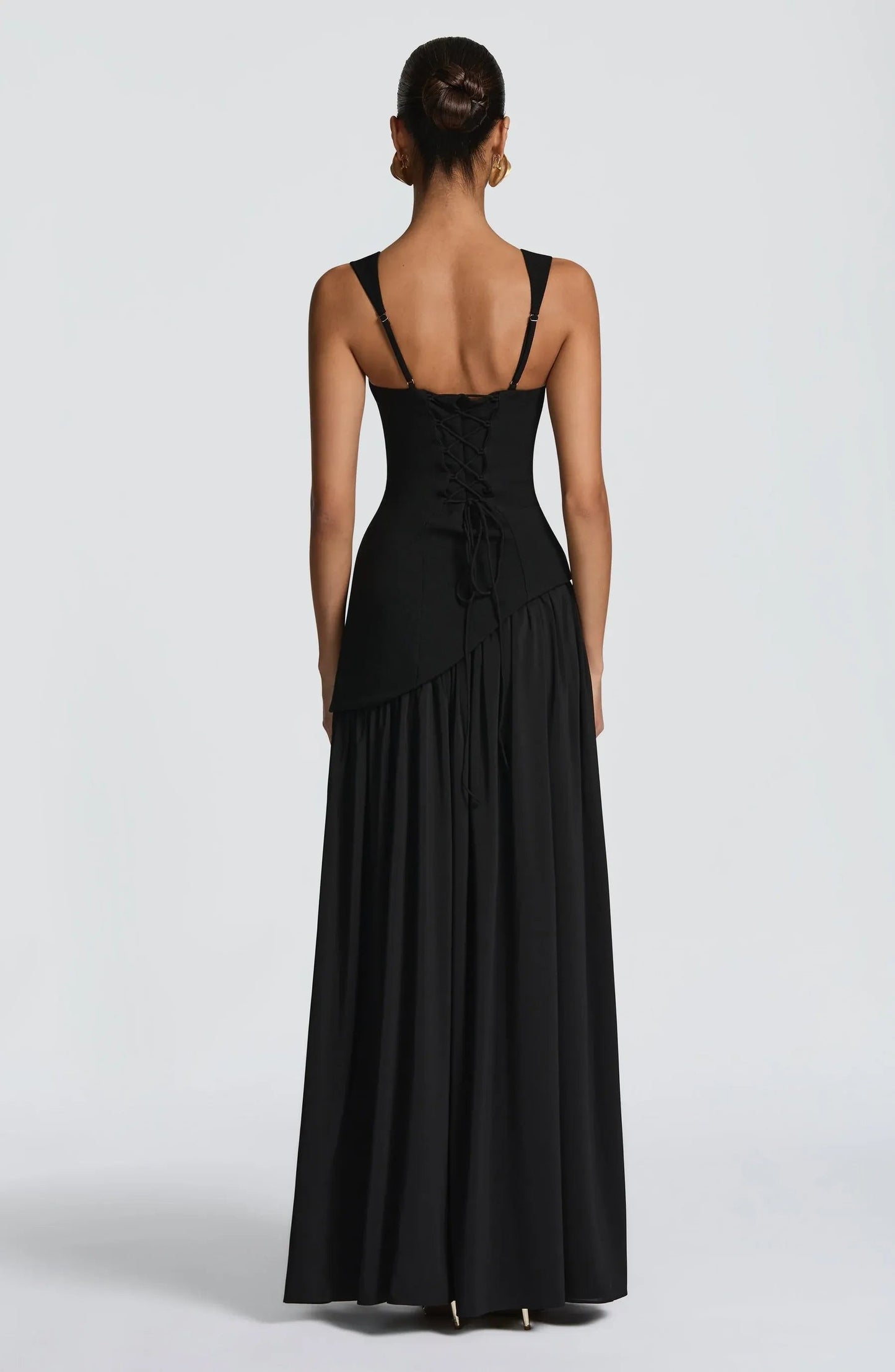Vestido Maxi A-Line Tirantes Talle Entallado