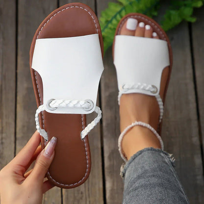 Women's Braided Strap Flat Sandals Boho Style